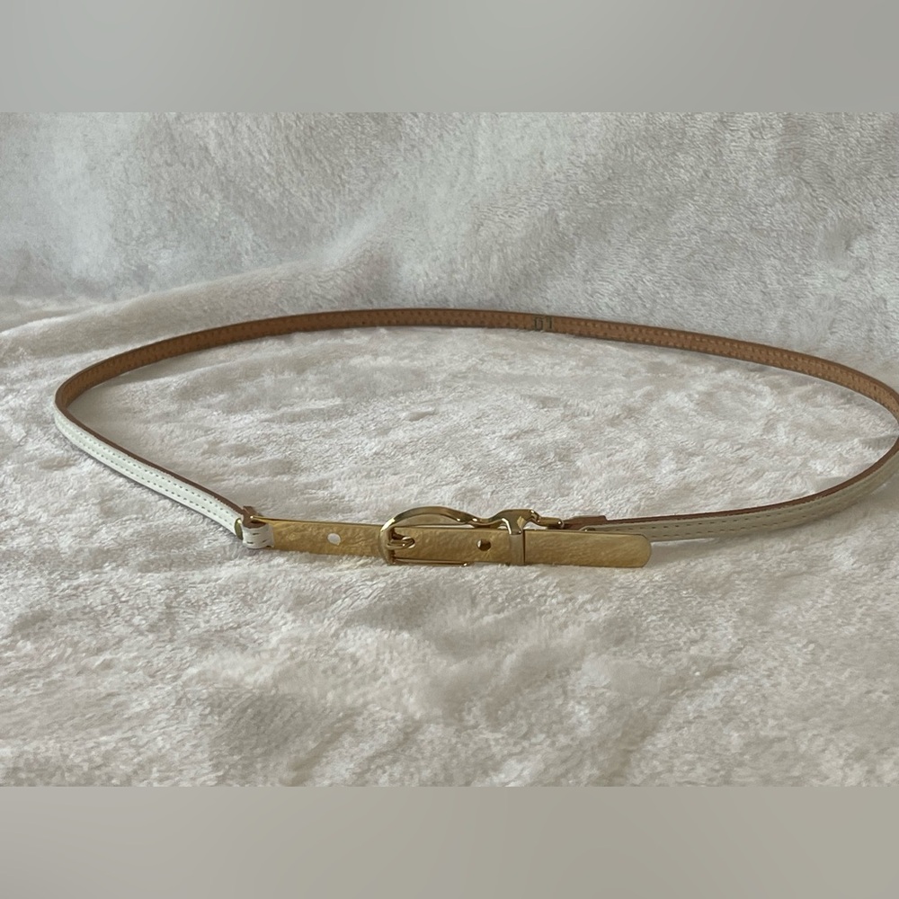 Vintage leather and gold tone belt